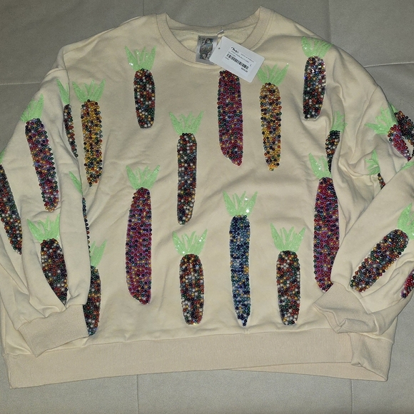 QUEEN OF SPARKLES Tops - Queen of Sparkles Maize Corn Sweatshirt